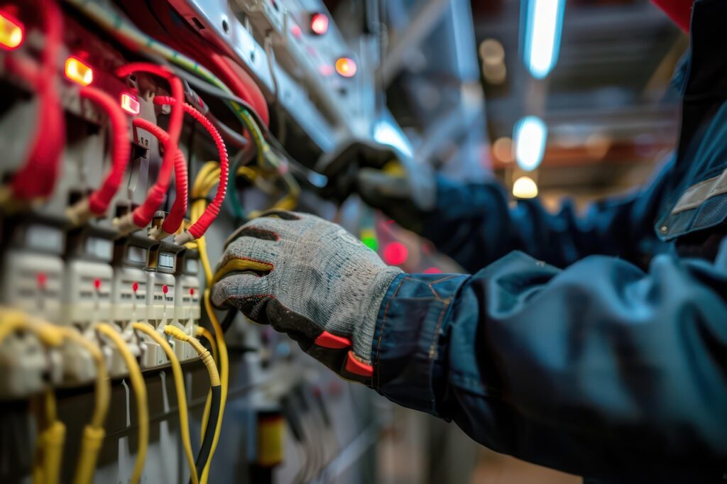 ASJ Electrical Solutions technician performing an electrical safety inspection in Australia